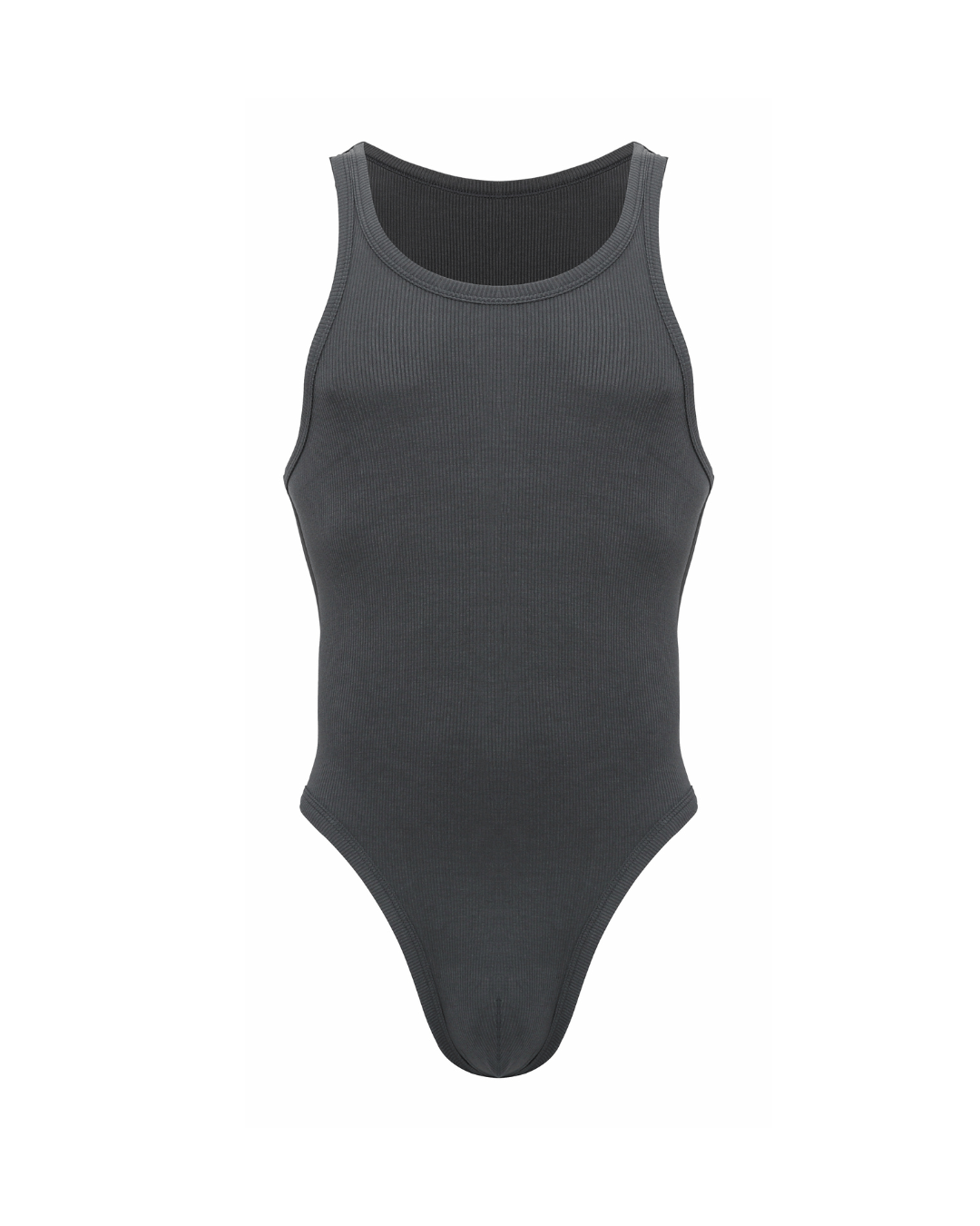Cotton Rib Bodysuit | Charcoal