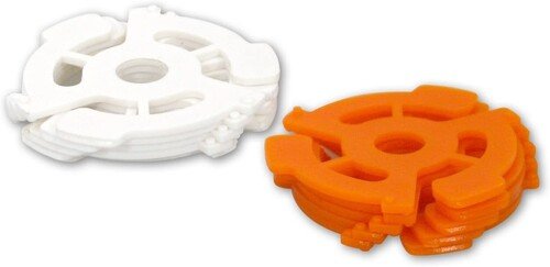 Vinyl Styl® 7 inch 45 RPM Vinyl Record Adapter - Snap In - 10 Pk (Orange/White)