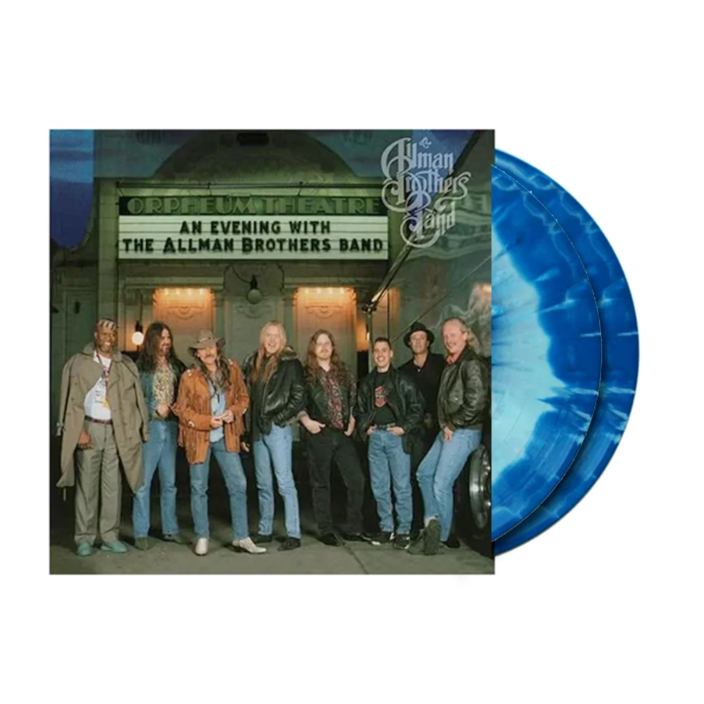 ALLMAN BROTHERS - AN EVENING WITH THE ALLMAN BROTHERS BAND - FIRST Black /Blue Swirl VINYL LP