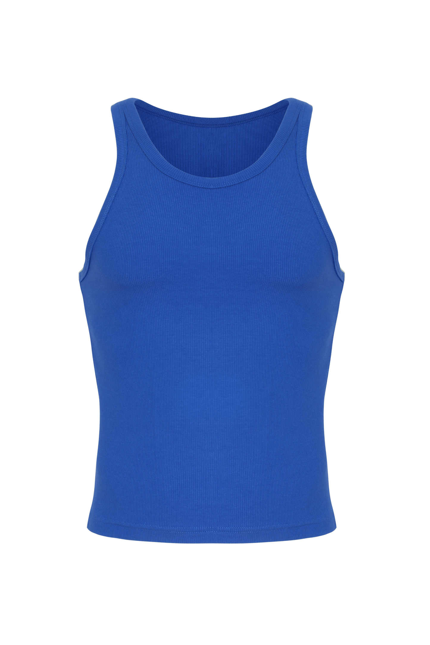 Cotton Rib Crop Tank | Cobalt