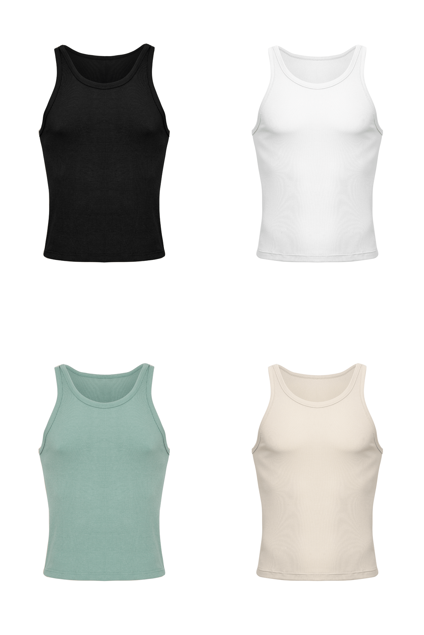 Cotton Rib Crop Tank 4-Pack