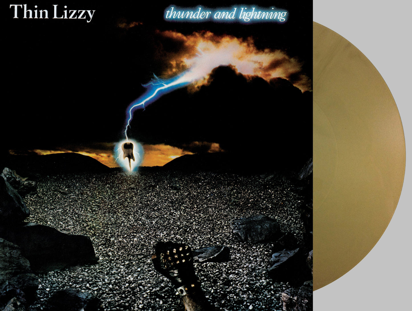 THIN LIZZY - THUNDER AND LIGHTNING METALLIC GOLD Vinyl LP