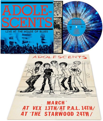 ADOLESCENTS - LIVE AT THE HOUSE OF BLUES - BLUE/BLACK SPLATTER Vinyl LP