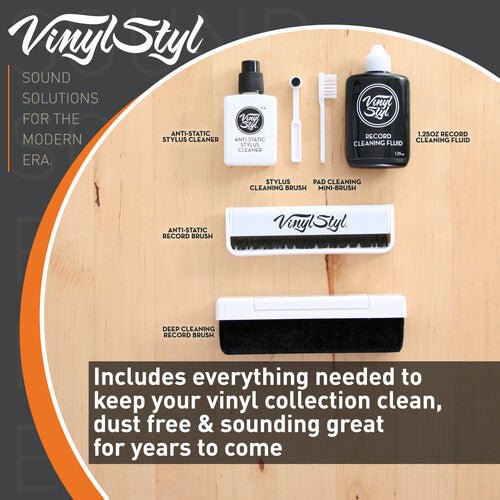 Vinyl Styl® Ultimate Vinyl Record Care Kit - Record & Stylus Brushes And Fluid